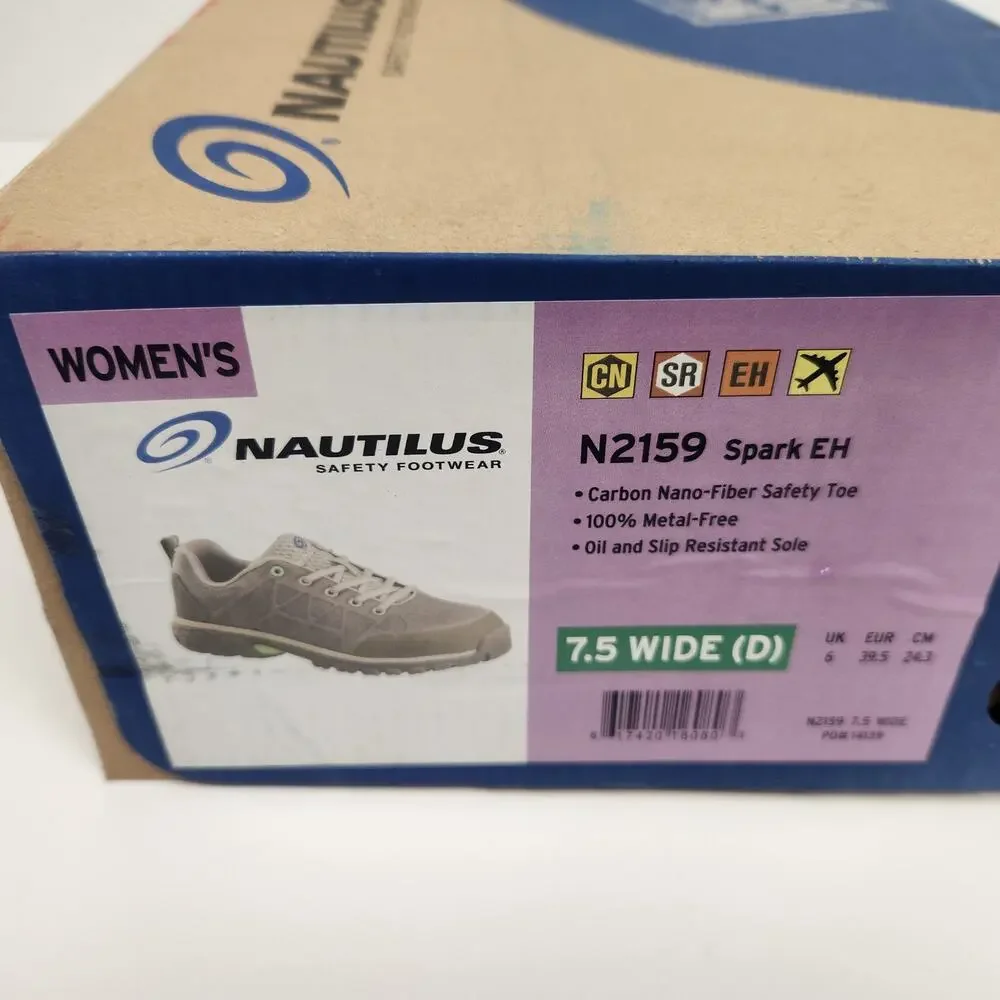 Nautilus Spark Sneaker N2159 Women 7.5 Wide Slip Oil Resistant Carbon Safety Toe
